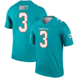 Men's K.J. Britt Miami Dolphins No.3 Legend Jersey - Aqua