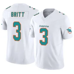 Men's K.J. Britt Miami Dolphins No.3 Limited Vapor F.U.S.E. Jersey - White