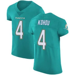 Men's Kader Kohou Miami Dolphins No.4 Elite Aqua Team Color Vapor Untouchable Jersey - Green