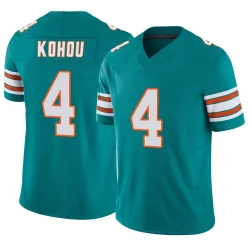 Men's Kader Kohou Miami Dolphins No.4 Limited Alternate Vapor F.U.S.E. Jersey - Aqua
