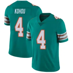 Men's Kader Kohou Miami Dolphins No.4 Limited Alternate Vapor Untouchable Jersey - Aqua