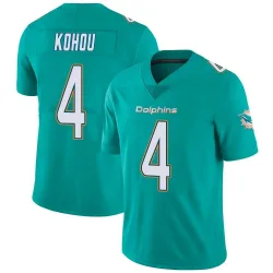 Men's Kader Kohou Miami Dolphins No.4 Limited Team Color Vapor Untouchable Jersey - Aqua