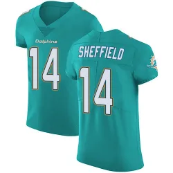 Men's Kendall Sheffield Miami Dolphins No.14 Elite Aqua Team Color Vapor Untouchable Jersey - Green