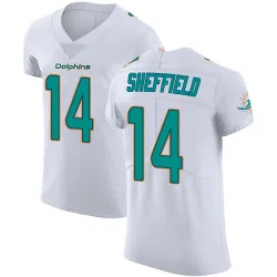 Men's Kendall Sheffield Miami Dolphins No.14 Elite Vapor Untouchable Jersey - White