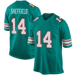 Men's Kendall Sheffield Miami Dolphins No.14 Game Alternate Jersey - Aqua