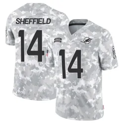 Men's Kendall Sheffield Miami Dolphins No.14 Limited 2024 Salute to Service Jersey - Arctic Camo