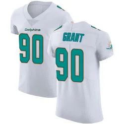 Men's Kenneth Grant Miami Dolphins No.90 Elite Vapor Untouchable Jersey - White