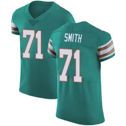 Men's Kion Smith Miami Dolphins No.71 Elite Aqua Alternate Vapor Untouchable Jersey - Green
