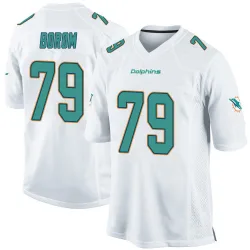 Men's Larry Borom Miami Dolphins No.79 Game Jersey - White