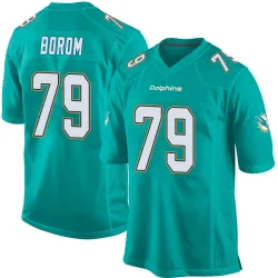 Men's Larry Borom Miami Dolphins No.79 Game Team Color Jersey - Aqua