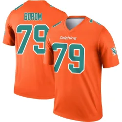 Men's Larry Borom Miami Dolphins No.79 Legend Inverted Jersey - Orange