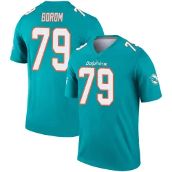 Men's Larry Borom Miami Dolphins No.79 Legend Jersey - Aqua