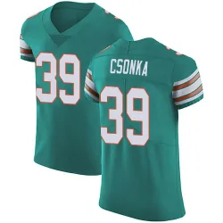 Men's Larry Csonka Miami Dolphins No.39 Elite Aqua Alternate Vapor Untouchable Jersey - Green