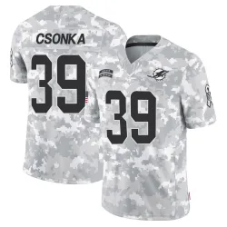 Men's Larry Csonka Miami Dolphins No.39 Limited 2024 Salute to Service Jersey - Arctic Camo