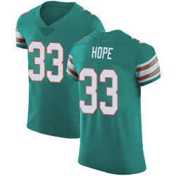 Men's Larry Hope Miami Dolphins No.33 Elite Aqua Alternate Vapor Untouchable Jersey - Green