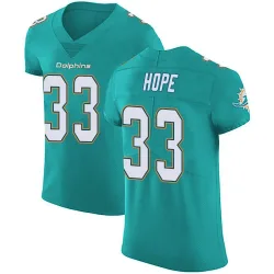 Men's Larry Hope Miami Dolphins No.33 Elite Aqua Team Color Vapor Untouchable Jersey - Green