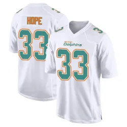 Men's Larry Hope Miami Dolphins No.33 Game Fashion Jersey - White