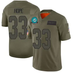 Men's Larry Hope Miami Dolphins No.33 Limited 2019 Salute to Service Jersey - Camo