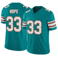 Men's Larry Hope Miami Dolphins No.33 Limited Alternate Vapor F.U.S.E. Jersey - Aqua