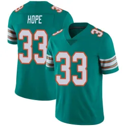 Men's Larry Hope Miami Dolphins No.33 Limited Alternate Vapor Untouchable Jersey - Aqua