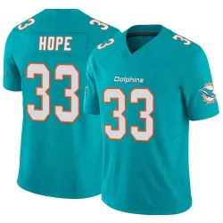 Men's Larry Hope Miami Dolphins No.33 Limited Vapor F.U.S.E. Jersey - Aqua