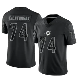 Men's Liam Eichenberg Miami Dolphins No.74 Limited Reflective Jersey - Black
