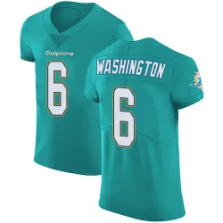 Men's Malik Washington Miami Dolphins No.6 Elite Aqua Team Color Vapor Untouchable Jersey - Green