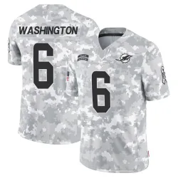 Men's Malik Washington Miami Dolphins No.6 Limited 2024 Salute to Service Jersey - Arctic Camo