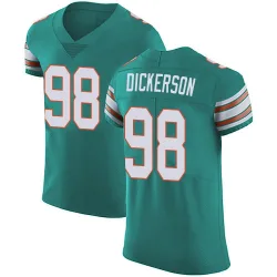 Men's Matt Dickerson Miami Dolphins No.98 Elite Aqua Alternate Vapor Untouchable Jersey - Green