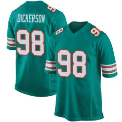 Men's Matt Dickerson Miami Dolphins No.98 Game Alternate Jersey - Aqua