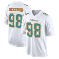 Men's Matt Dickerson Miami Dolphins No.98 Game Fashion Jersey - White
