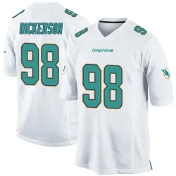 Men's Matt Dickerson Miami Dolphins No.98 Game Jersey - White