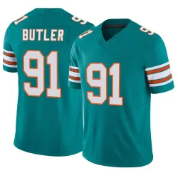 Men's Matthew Butler Miami Dolphins No.91 Limited Alternate Vapor F.U.S.E. Jersey - Aqua