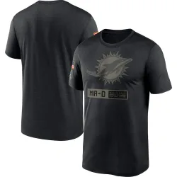 Men's Miami Dolphins No. 2020 Salute to Service Team Logo Performance T-Shirt - Black