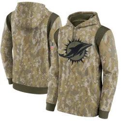 Men's Miami Dolphins No. 2021 Salute to Service Therma Performance Pullover Hoodie - Camo