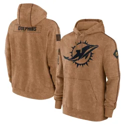 Men's Miami Dolphins No. 2023 Salute to Service Club Pullover Hoodie - Brown