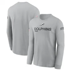 Men's Miami Dolphins No. 2024 Salute To Service Long Sleeve T-Shirt - Gray