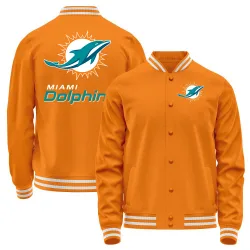 Men's Miami Dolphins No. Full-Snap Jacket - Orange