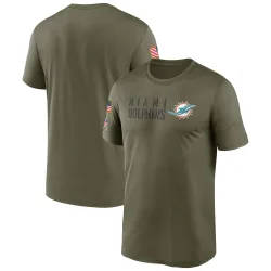 Men's Miami Dolphins No. Legend 2022 Salute to Service Team T-Shirt - Olive