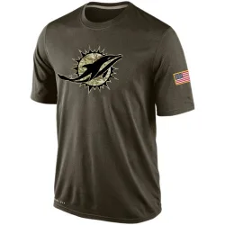 Men's Miami Dolphins No. Salute To Service KO Performance Dri-FIT T-Shirt - Olive