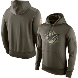 Men's Miami Dolphins No. Salute to Service KO Performance Hoodie - Olive