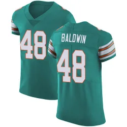 Men's Monaray Baldwin Miami Dolphins No.48 Elite Aqua Alternate Vapor Untouchable Jersey - Green