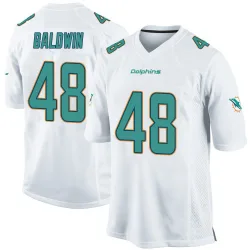 Men's Monaray Baldwin Miami Dolphins No.48 Game Jersey - White