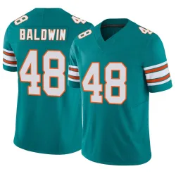 Men's Monaray Baldwin Miami Dolphins No.48 Limited Alternate Vapor F.U.S.E. Jersey - Aqua
