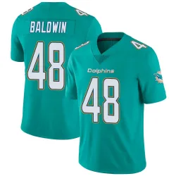 Men's Monaray Baldwin Miami Dolphins No.48 Limited Team Color Vapor Untouchable Jersey - Aqua