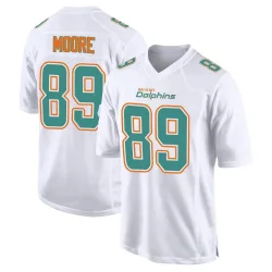 Men's Nat Moore Miami Dolphins No.89 Game Fashion Jersey - White