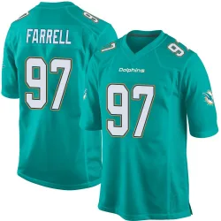 Men's Neil Farrell Miami Dolphins No.97 Game Team Color Jersey - Aqua