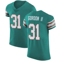 Men's Ollie Gordon II Miami Dolphins No.31 Elite Aqua Alternate Vapor Untouchable Jersey - Green