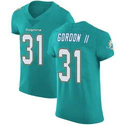 Men's Ollie Gordon II Miami Dolphins No.31 Elite Aqua Team Color Vapor Untouchable Jersey - Green