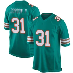 Men's Ollie Gordon II Miami Dolphins No.31 Game Alternate Jersey - Aqua